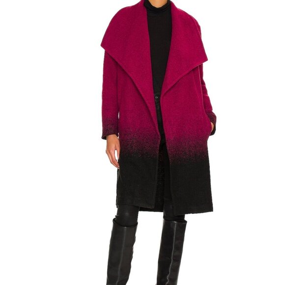 Ombre My Way Coat Steve Madden Size: M Color: Beet Magenta Black - Picture 2 of 3